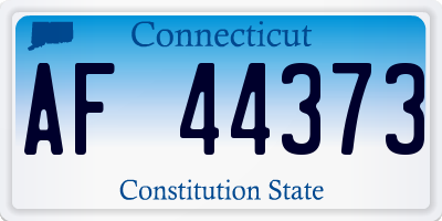 CT license plate AF44373