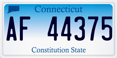 CT license plate AF44375