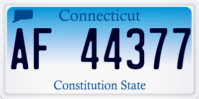 CT license plate AF44377