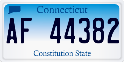 CT license plate AF44382