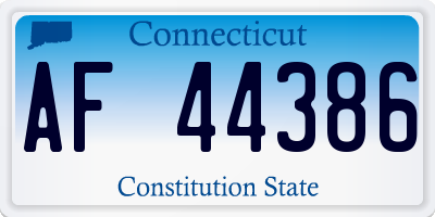 CT license plate AF44386