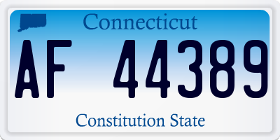 CT license plate AF44389