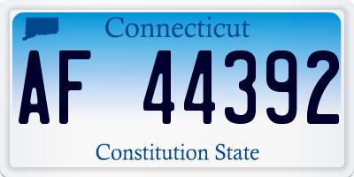 CT license plate AF44392