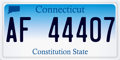 CT license plate AF44407