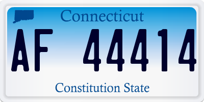 CT license plate AF44414