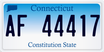 CT license plate AF44417