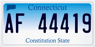 CT license plate AF44419
