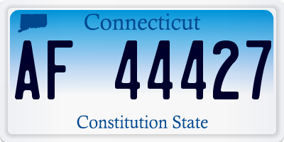 CT license plate AF44427