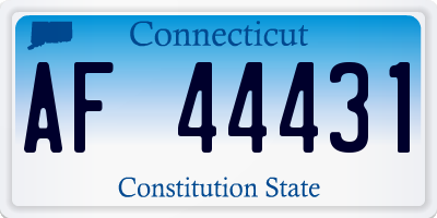 CT license plate AF44431
