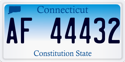 CT license plate AF44432