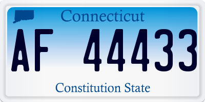 CT license plate AF44433