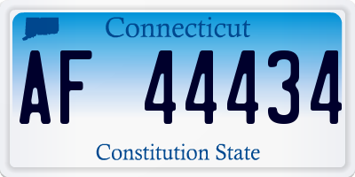 CT license plate AF44434