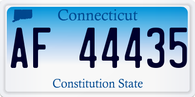 CT license plate AF44435