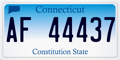 CT license plate AF44437