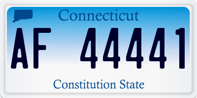 CT license plate AF44441