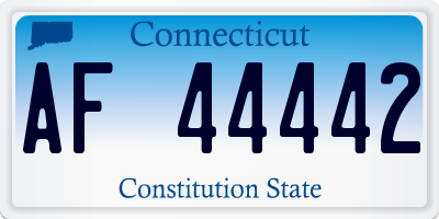 CT license plate AF44442