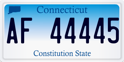 CT license plate AF44445