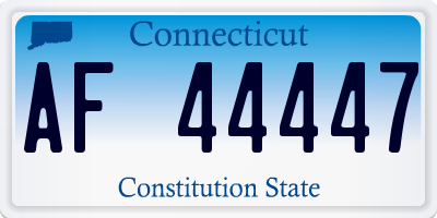 CT license plate AF44447