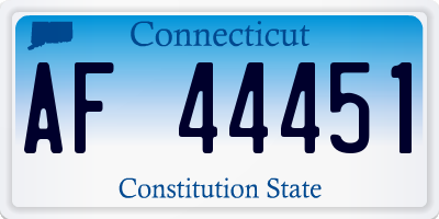 CT license plate AF44451