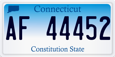 CT license plate AF44452