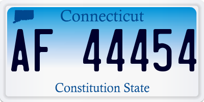 CT license plate AF44454