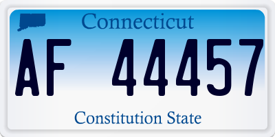 CT license plate AF44457