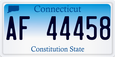 CT license plate AF44458