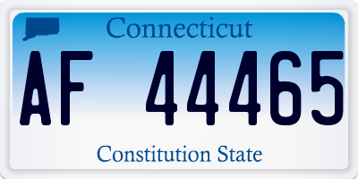 CT license plate AF44465