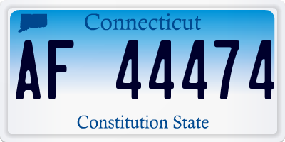 CT license plate AF44474