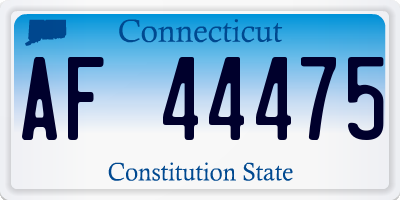 CT license plate AF44475
