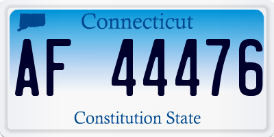 CT license plate AF44476