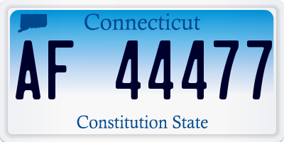 CT license plate AF44477