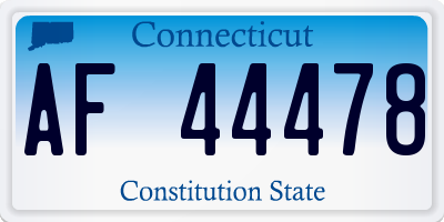 CT license plate AF44478
