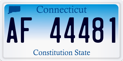 CT license plate AF44481