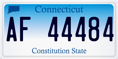 CT license plate AF44484