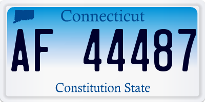 CT license plate AF44487