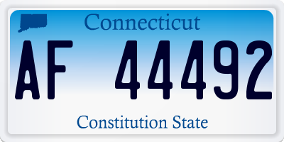 CT license plate AF44492