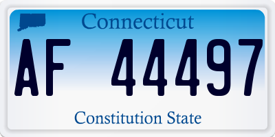 CT license plate AF44497