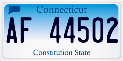 CT license plate AF44502