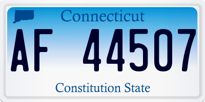 CT license plate AF44507