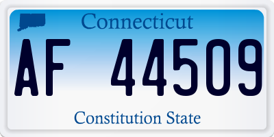 CT license plate AF44509