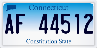 CT license plate AF44512