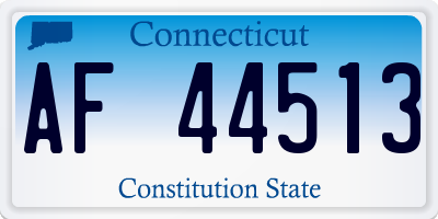CT license plate AF44513