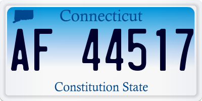 CT license plate AF44517