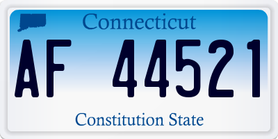 CT license plate AF44521