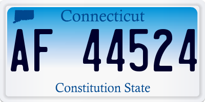 CT license plate AF44524