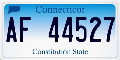 CT license plate AF44527