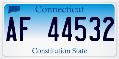 CT license plate AF44532