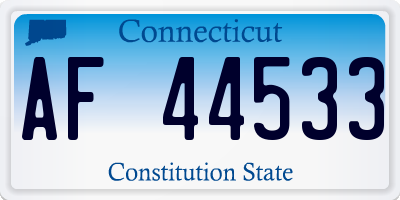 CT license plate AF44533