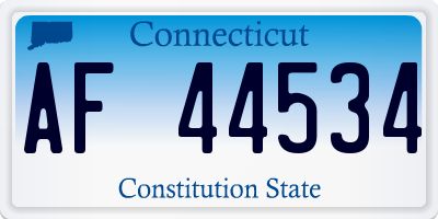 CT license plate AF44534